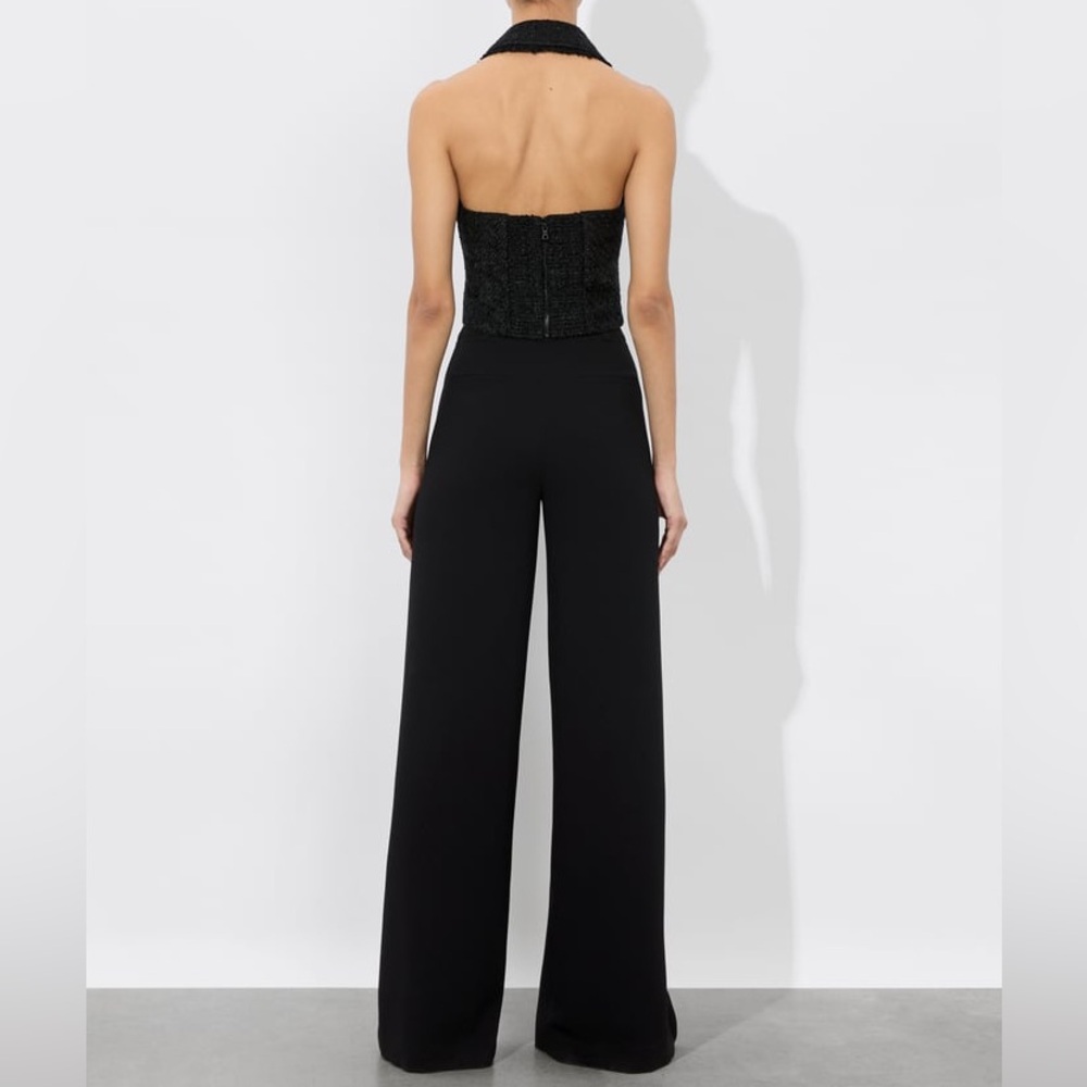 Alice + Olivia Black Halter Blouse with Notched Collar MERI HALTER VEST😍 - Picture 15 of 15